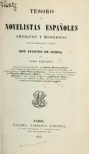 Cover for Tesoro de novelistas españoles antiguos y modernos