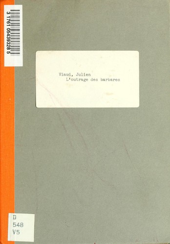 Cover for L'outrage des barbares