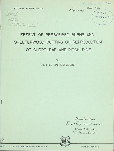 Cover for Effect of prescribed burns and shelterwood cutting on reproduction of shortleaf and pitch pine