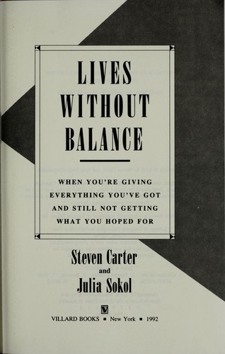 Cover for Lives without balance
