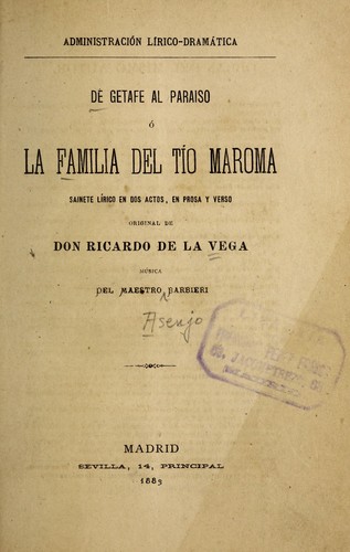 Cover for De Getafe al parai so, o, La familia del ti o Maroma