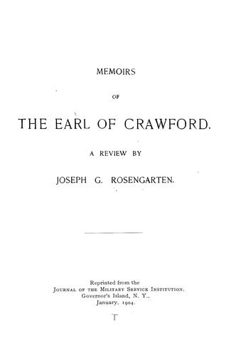 Cover for The Earl of Crawford's MS. history in the library of the American Philosophical Society