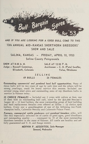Cover for "A bull bargain spree for '53"