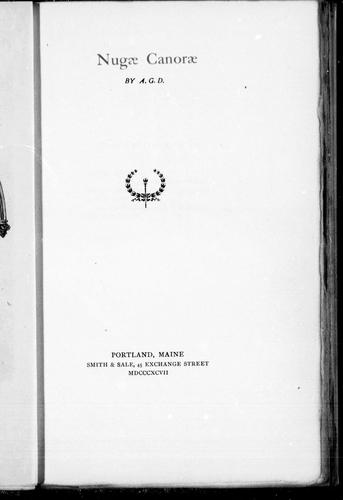 Cover for Nugae canorae