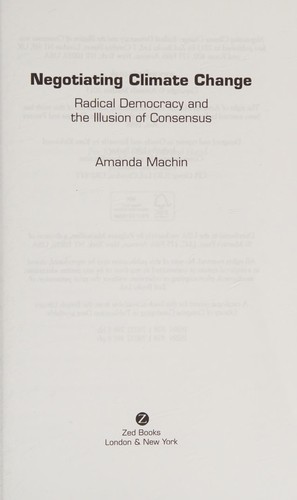 Cover for Negotiating climate change