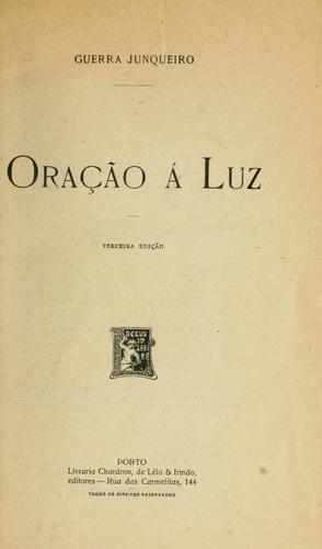 Cover for Oração á luz