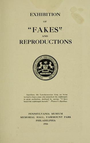 Cover for Exhibition of "fakes" and reproductions.