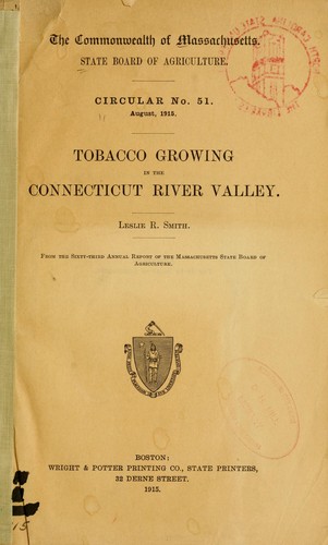 Cover for Tobacco growing in the Connecticut River Valley