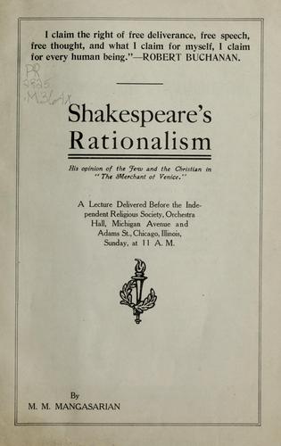 Cover for Shakespeare's rationalism