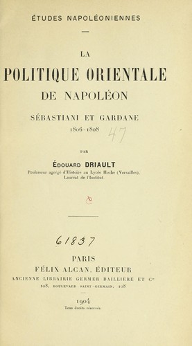 Cover for La politique orientale de Napoléon
