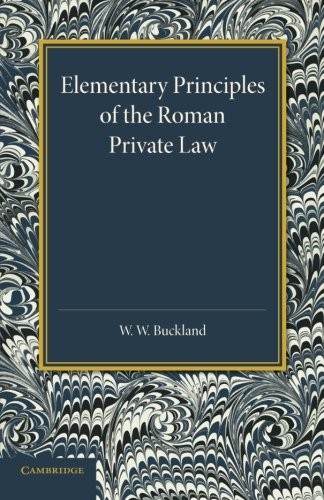 Cover for Elementary Principles of the Roman Private Law