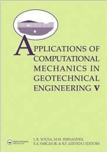 Cover for Applications of computational mechanics in geotechnical engineering