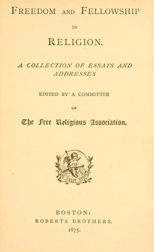 Cover for Freedom and fellowship in religion.