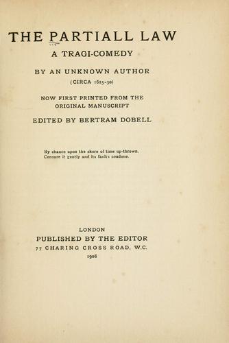Cover for The partiall law