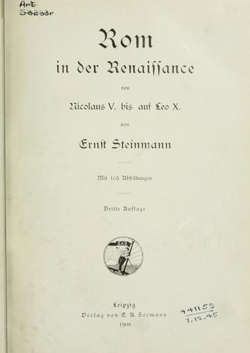 Cover for Rom in der Renaissance
