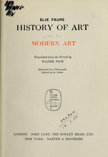 Cover for History of art