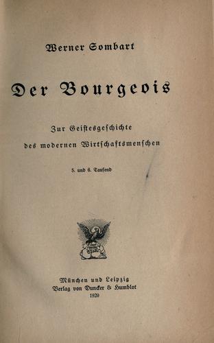 Cover for Der Bourgeois