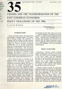 Cover for Canada and the transformation of the East European economies
