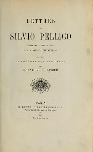 Cover for Lettres de Silvio Pellico