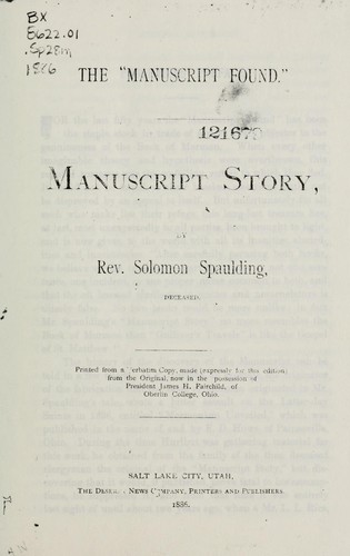 Cover for The "Manuscript Found"
