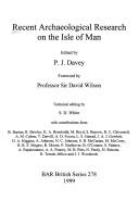 Cover for Recent Archaeological Research on the Isle of Man (British Archaeological Reports (BAR) British S.)