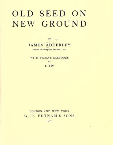 Cover for Old seed on new ground