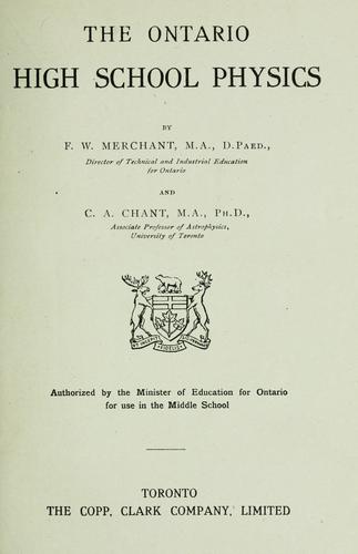 Cover for The Ontario high school physics