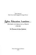 Cover for Eglise, éducation, lumières