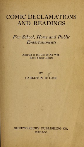 Cover for Comic declamations and readings