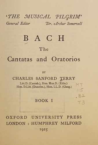 Cover for Bach: the cantatas and oratorios