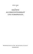 Cover for Der Witz als Erkenntniskraft und Formprinzip