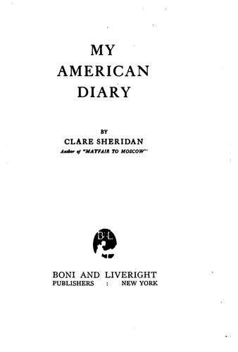 Cover for My American diary