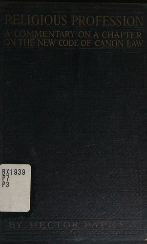Cover for Religious profession