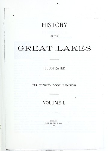 Cover for History of the Great Lakes