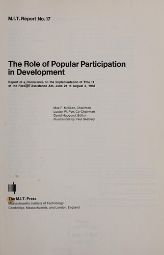 Cover for The role of popular participation in development