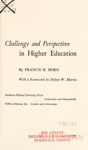 Cover for Challenge and perspective in higher education