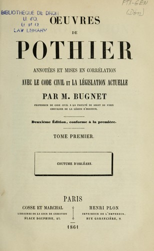 Cover for Oeuvres de Pothier