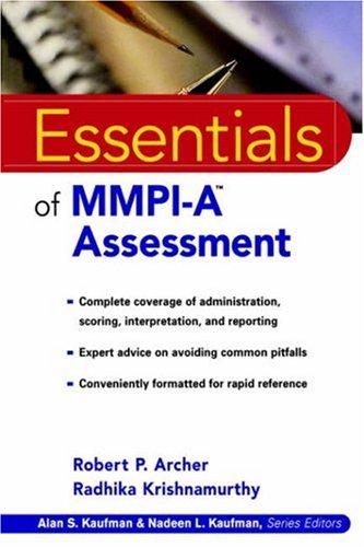Cover for Essentials of MMPI-A Assessment (Essentials of Psychological Assessment Series)