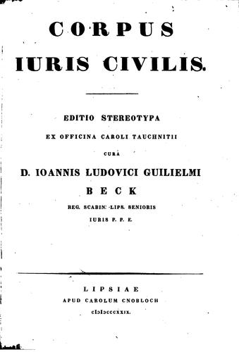 Cover for Corpus iuris civilis.