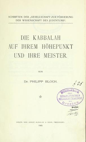 Cover for Die Kabbalah auf ihrem Höhepunkt und ihre Meister