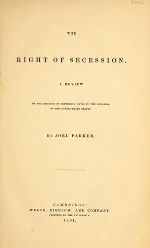 Cover for The right of secession