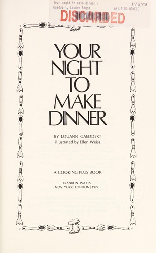Cover for Your night to make dinner
