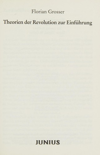 Cover for Theorien der Revolution zur Einführung