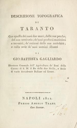 Cover for Descrizione topografica di Taranto con quella dei suoi due mari delle sue pesche
