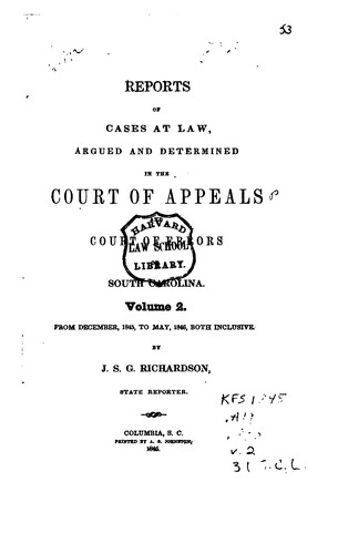 Cover for Reports of Cases at Law Argued and Determined in the Court of Appeals and ...