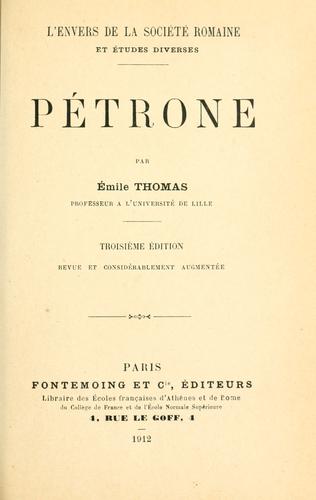 Cover for Pétrone