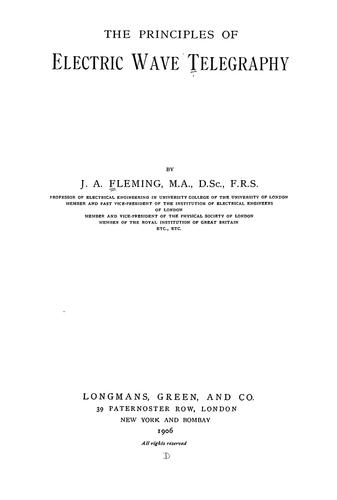 Cover for The principles of electric wave telegraphy