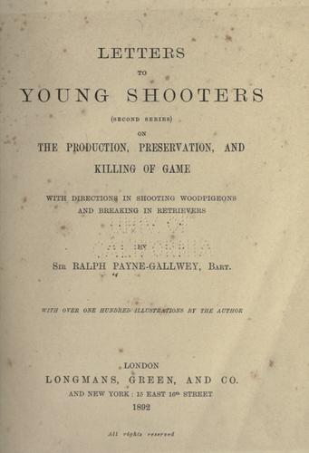 Cover for Letters to young shooters (second series)