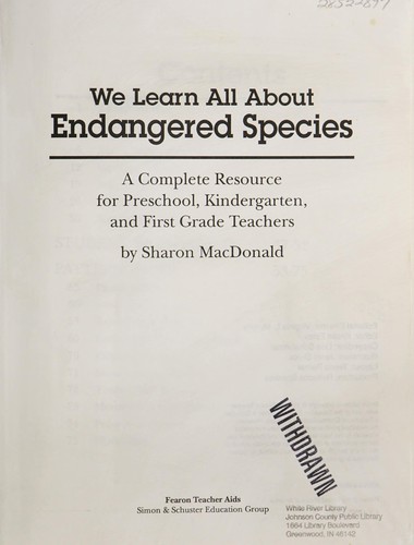 Cover for We Learn All About Endangered Species