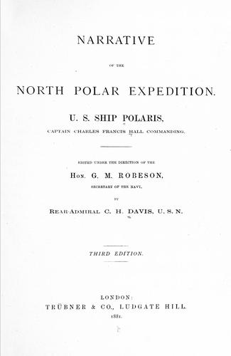 Cover for Narrative of the North Polar Expedition